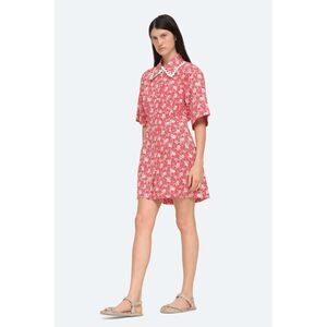 Sea New York Red Floral Josefine Mini Shirt Dress Women's Size 14